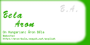 bela aron business card